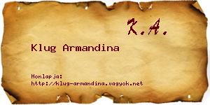 Klug Armandina névjegykártya